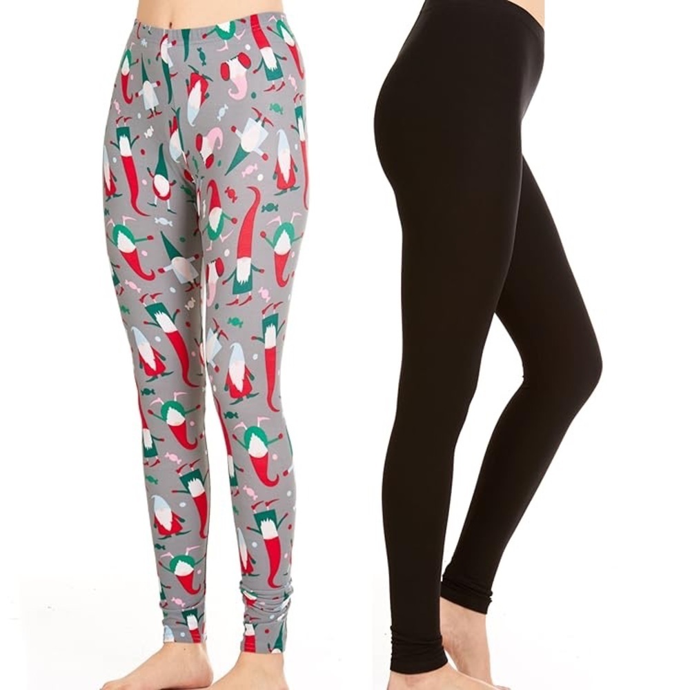 Just-One Juniors Christmas Gnomes 2-Pack Leggings Large